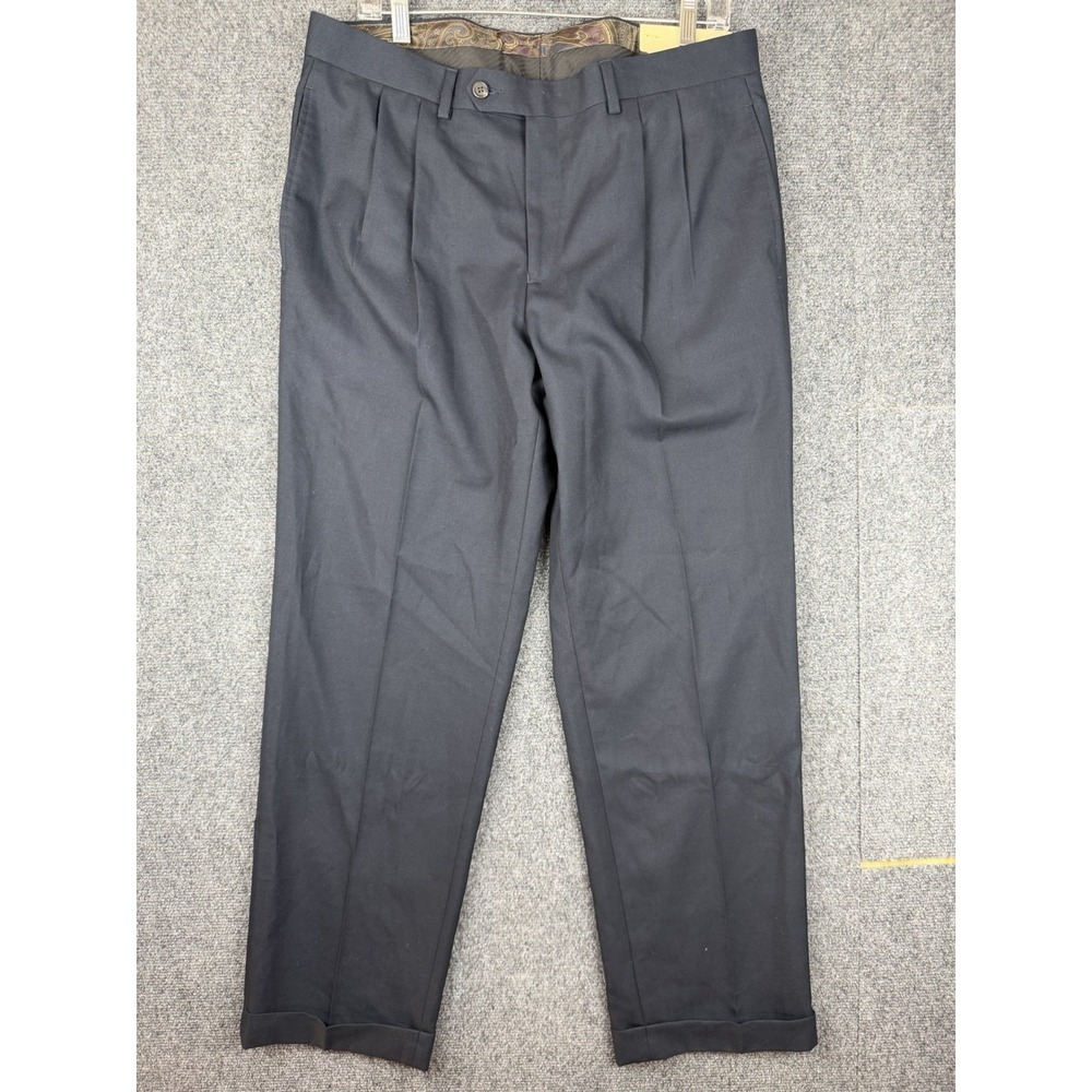 Lauren Ralph Lauren Mens Classic Fit Ultra Flex 34x30 Stretch Pleated Pants Navy